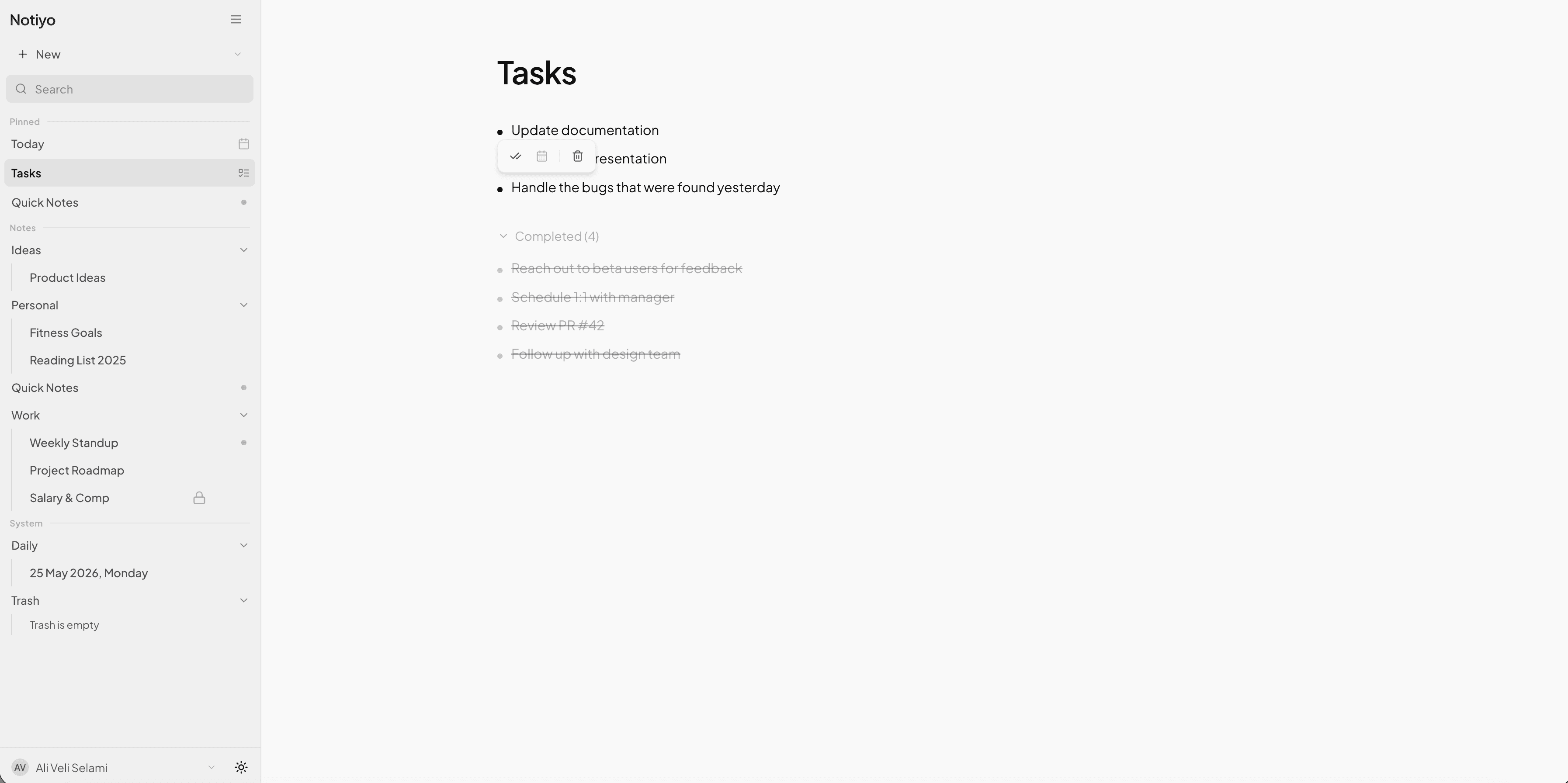 Notiyo screenshot — Light Mode
